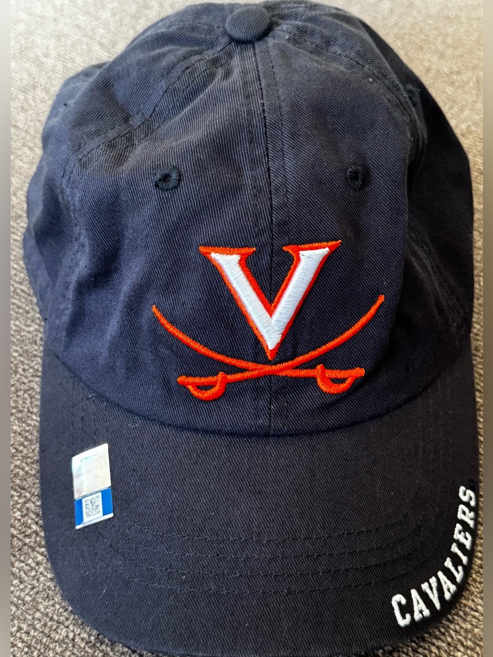 Virginia Cavaliers Navy Embroidered V Logo Baseball Cap Adult Adjustable